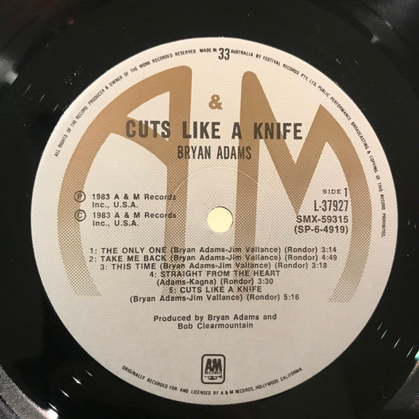 Bryan Adams : Cuts Like A Knife (LP, Album)