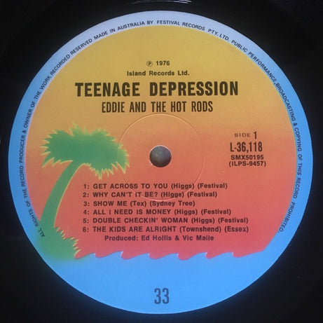 Eddie And The Hot Rods : Teenage Depression (LP, Album)