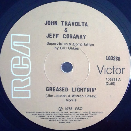 John Travolta : Greased Lightnin' (7", Single)