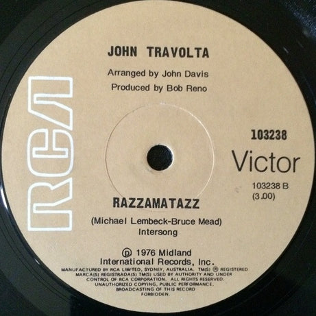John Travolta : Greased Lightnin' (7", Single)