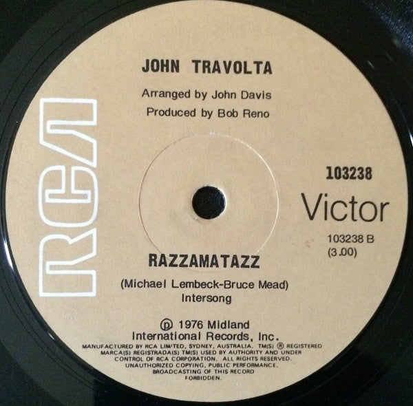 John Travolta : Greased Lightnin' (7", Single)