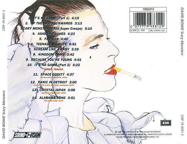 David Bowie : Scary Monsters (CD, Album, RE, RM, RP)