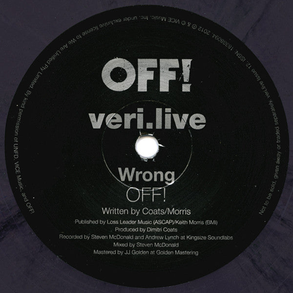 OFF! / Barb Wire Dolls : Wrong / Walking Dead (veri.live Issue 12) (7", Single, Ltd, Mar)