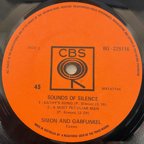 Simon & Garfunkel : Sounds Of Silence  (7", EP, Mono, RE)