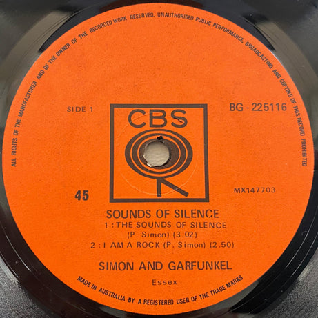 Simon & Garfunkel : Sounds Of Silence  (7", EP, Mono, RE)