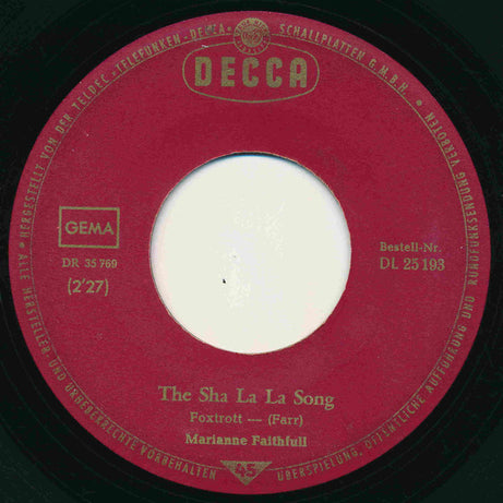Marianne Faithfull : Summer Nights (7", Single)