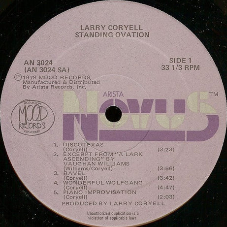 Larry Coryell : Standing Ovation - Solo (LP, Album, Hub)