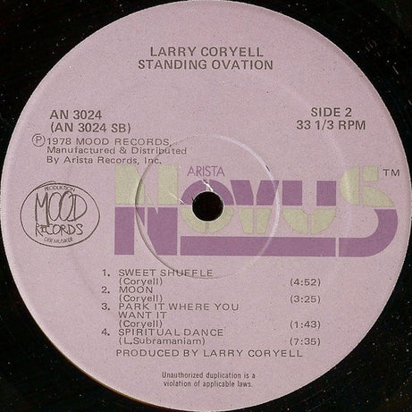 Larry Coryell : Standing Ovation - Solo (LP, Album, Hub)