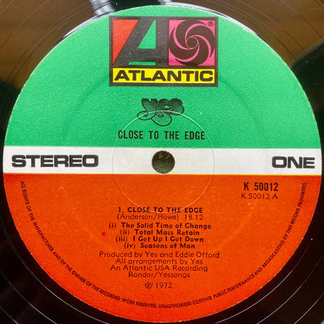 Yes : Close To The Edge (LP, Album, Tex)