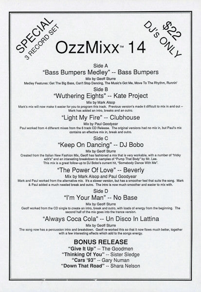 Various : OzzMixx 14 (3x12", Promo)