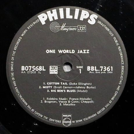 Various : One World Jazz (LP, Album, Mono)
