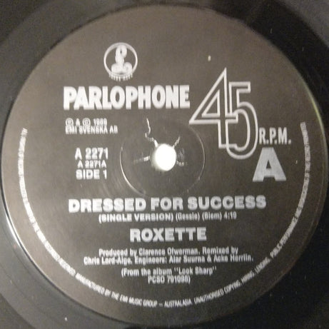 Roxette : Dressed For Success (7", Single)