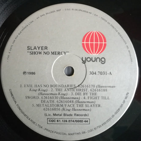 Slayer : Show No Mercy (LP, Album, RE)