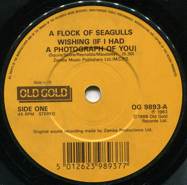 A Flock Of Seagulls : Wishing (If I Had A Photograph) / The More You Live, The More You Love (7")