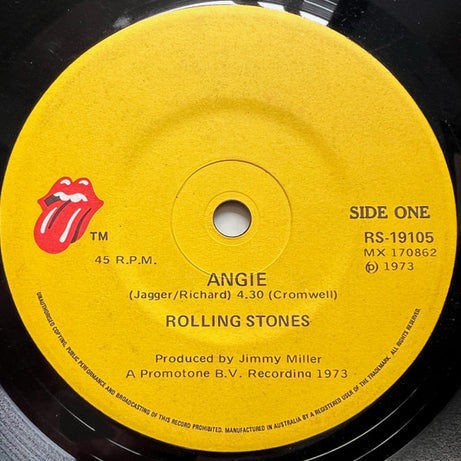 The Rolling Stones : Angie (7", Single)