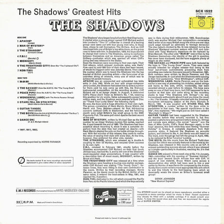 The Shadows : The Shadows' Greatest Hits (LP, Comp, RE)