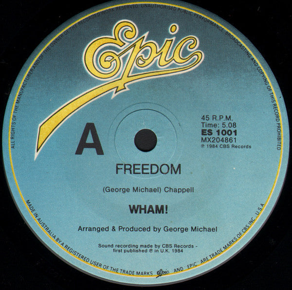 Wham! : Freedom (7", Single)