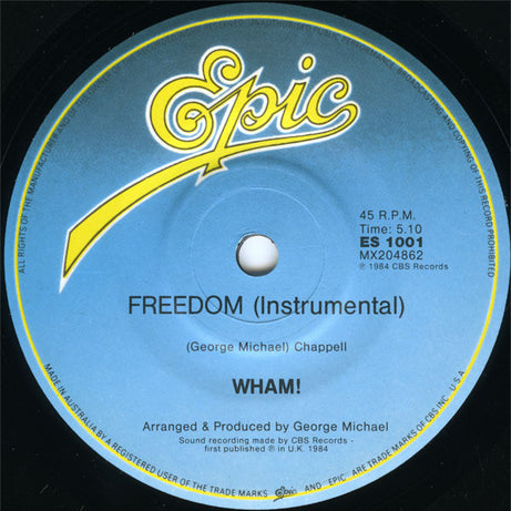 Wham! : Freedom (7", Single)