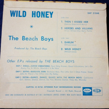 The Beach Boys : Wild Honey (7", EP)