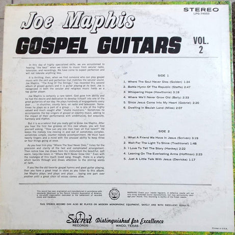 Joe Maphis : Gospel Guitars Vol. 2 (LP, Album)