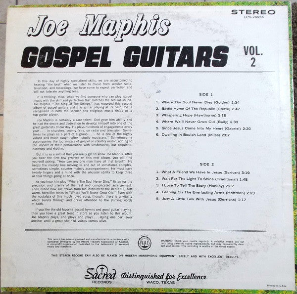 Joe Maphis : Gospel Guitars Vol. 2 (LP, Album)