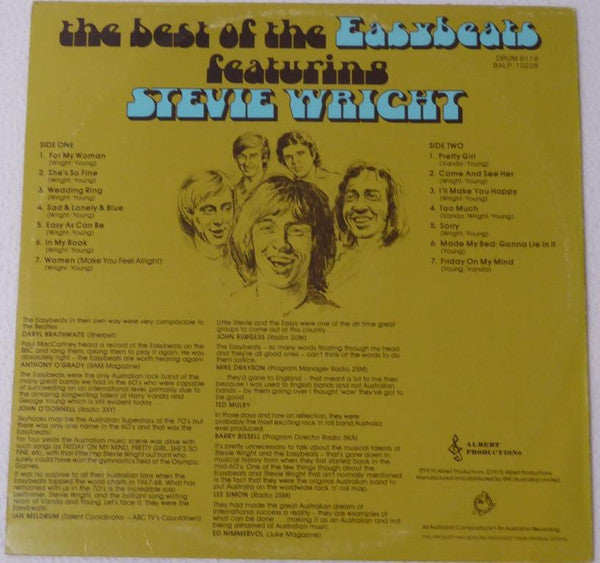 The Easybeats : The Best Of The Easybeats Featuring Stevie Wright (LP, Comp, RE)