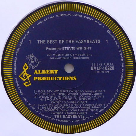 The Easybeats : The Best Of The Easybeats Featuring Stevie Wright (LP, Comp, RE)