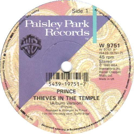 Prince : Thieves In The Temple (7", Single)