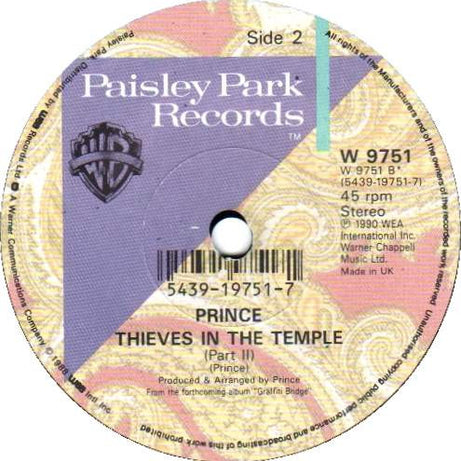 Prince : Thieves In The Temple (7", Single)