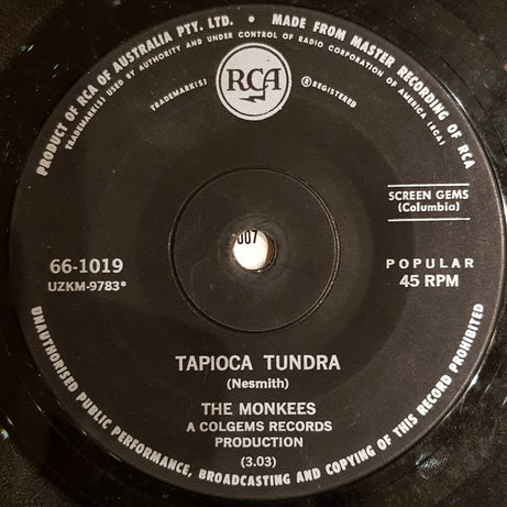 The Monkees : Valleri (7", Single)