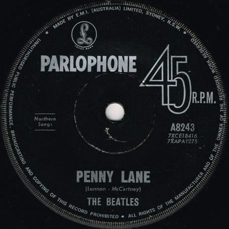 The Beatles : Strawberry Fields Forever / Penny Lane (7", Mono)