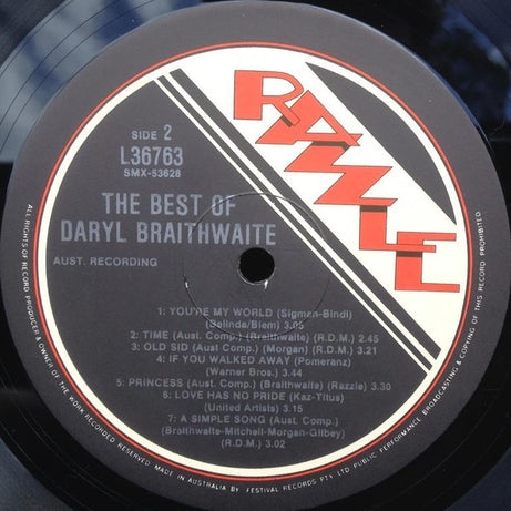 Daryl Braithwaite : Best Of (LP, Comp)