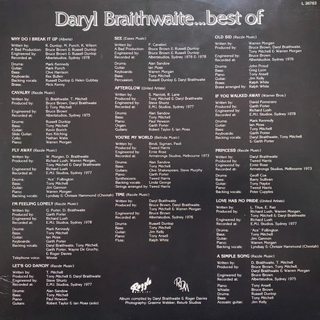 Daryl Braithwaite : Best Of (LP, Comp)