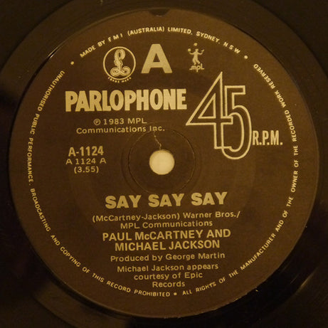 Paul McCartney And Michael Jackson : Say Say Say (7", Single)