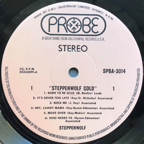 Steppenwolf : Steppenwolf Gold (Their Great Hits) (LP, Comp)