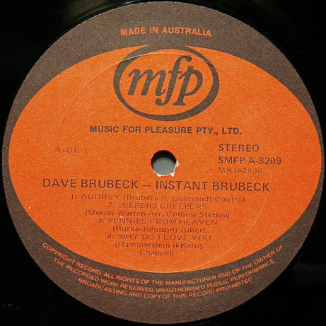 The Dave Brubeck Quartet : The Dave Brubeck Quartet (LP, Album, RE)