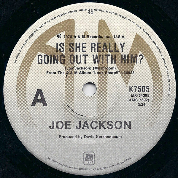 Joe Jackson : Is She Really Going Out With Him? (7", Single)