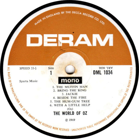 The World Of Oz : The World Of Oz (LP, Album, Mono)