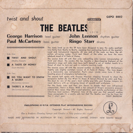 The Beatles : Twist And Shout (7", EP, Mono)