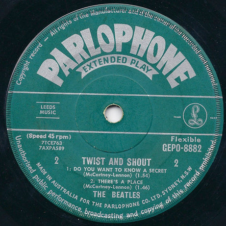 The Beatles : Twist And Shout (7", EP, Mono)
