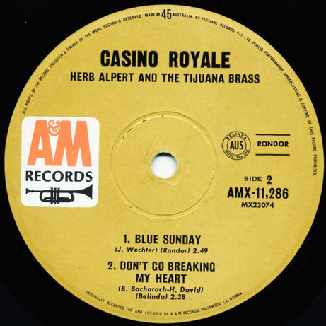 Herb Albert And The Tijuana Brass* : Casino Royale (7", EP, Mono)