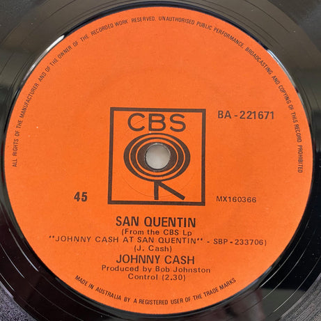 Johnny Cash : A Boy Named Sue (7")