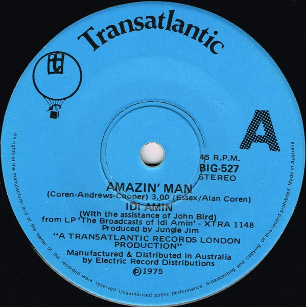 Idi Amin (2) : Amazin' Man (7", Single)