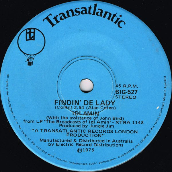 Idi Amin (2) : Amazin' Man (7", Single)