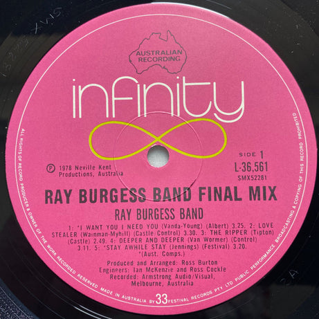 Ray Burgess Band : Final Mix (LP, Album)