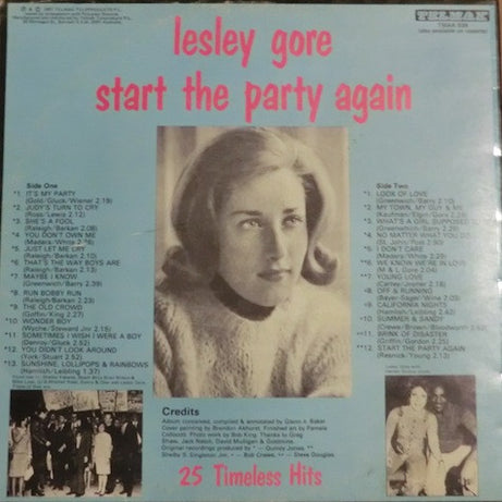 Lesley Gore : Start The Party Again (LP, Comp)
