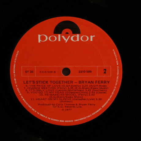 Bryan Ferry : Let's Stick Together (LP, Album, RE)