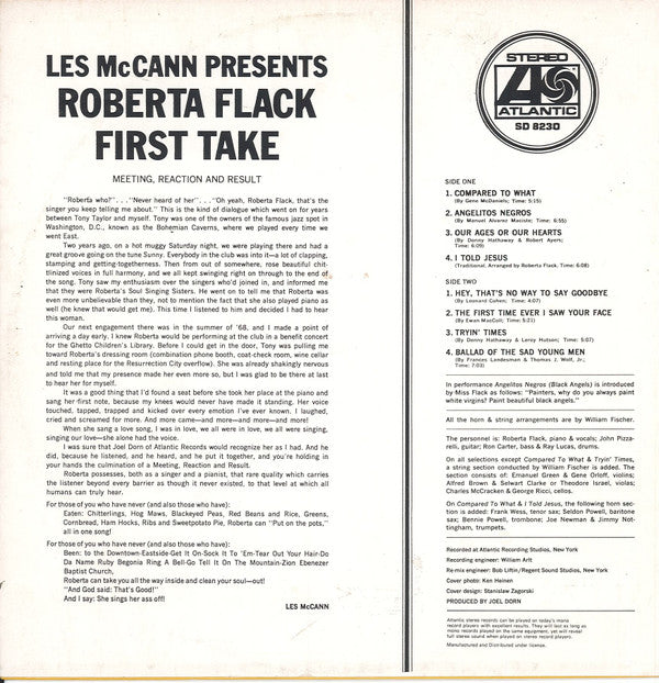 Roberta Flack : First Take (LP, Album)