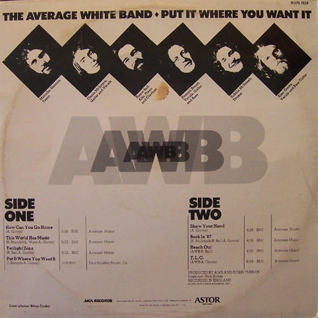 Average White Band : Put It Where You Want It (LP, Album)