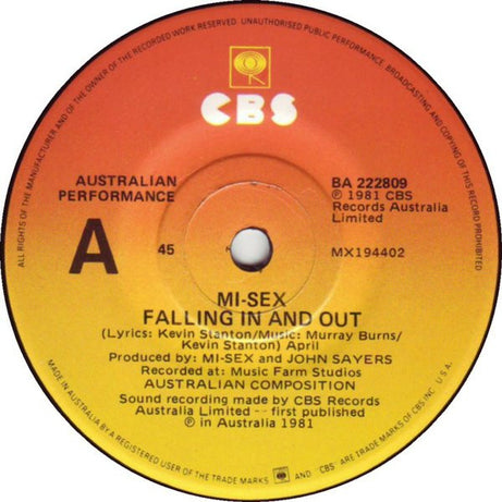 Mi-Sex : Falling In And Out (7", Single)